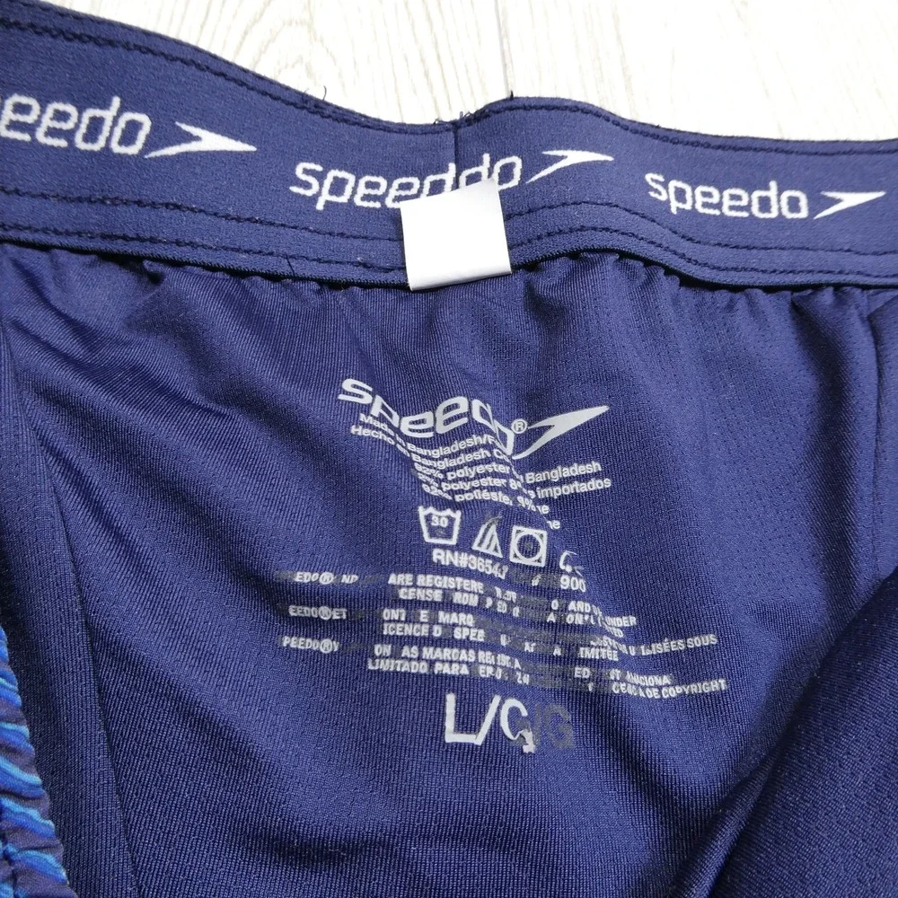Speedo Swim Trunks‎ Adult Large Blue Green Bathing Suit Lined Shorts